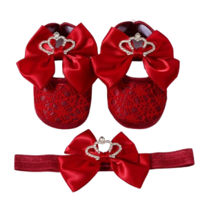 Crown Design Shoes With Hairband