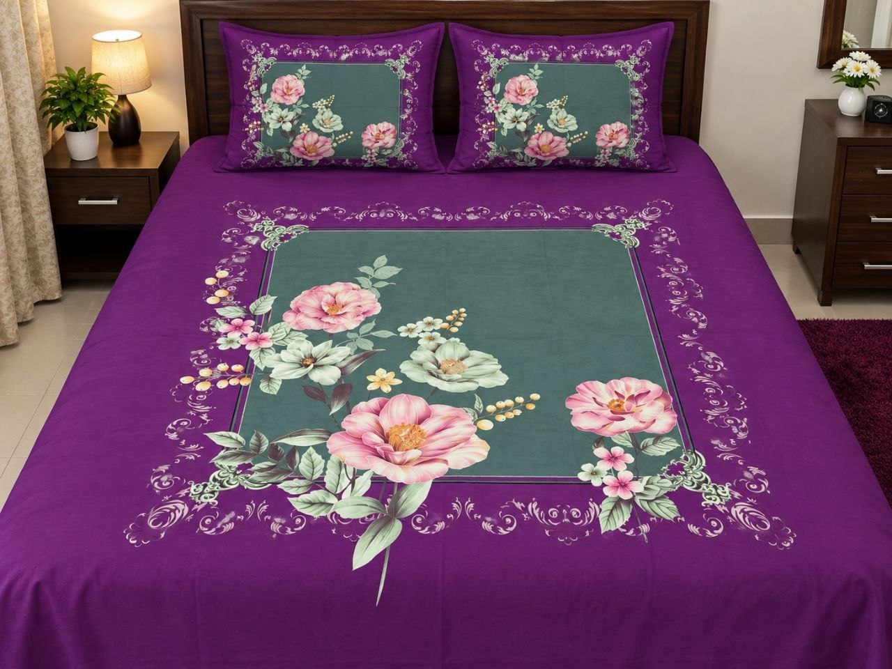 ১ফুলের বিছানার চাদর - Image 3
